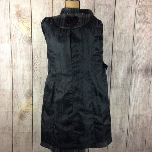 Vintage Wool Coat Black Grey Y2K - Picture 5 of 8